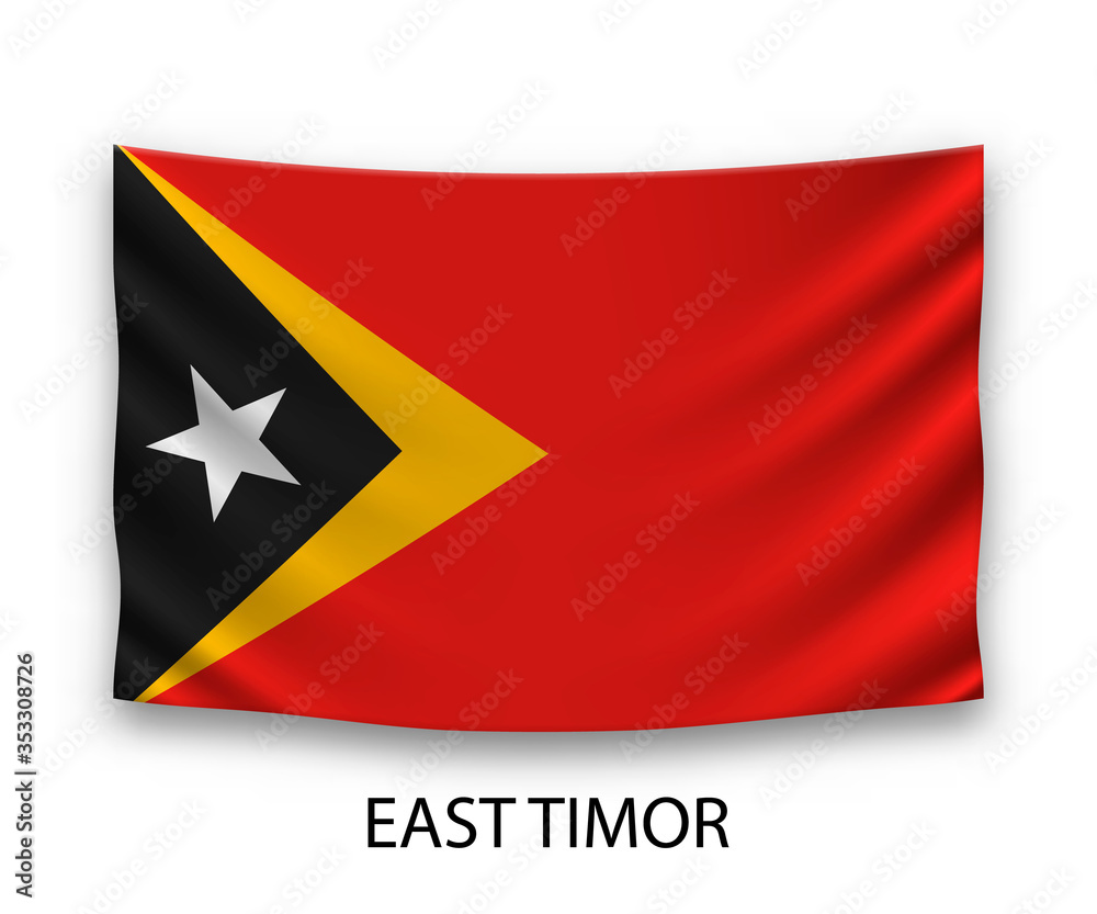 Hanging silk flag east timor