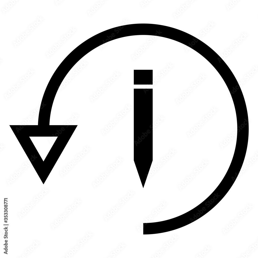 History sign symbol, pencil and arrow icon History sign symbol, pencil and arrow icon