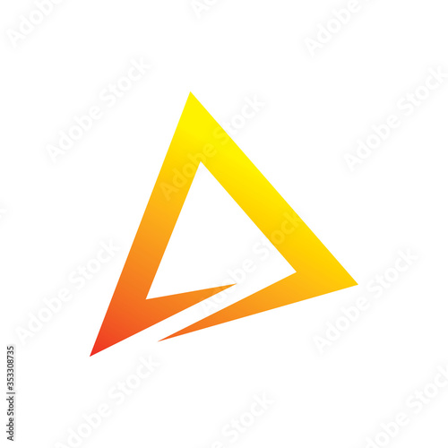 full color triangle color line logo design