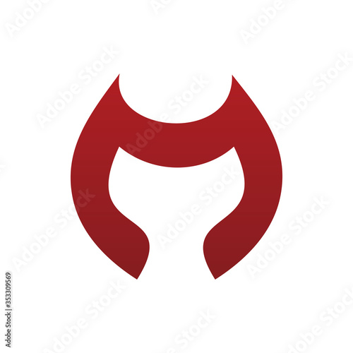 red devil letter m  logo design