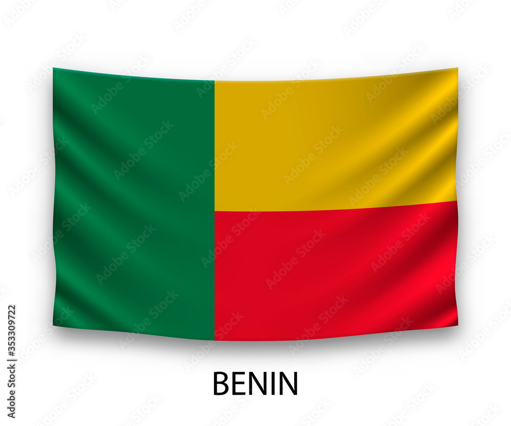Hanging silk flag Benin