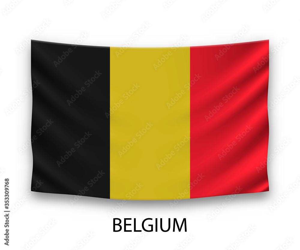 Hanging silk flag Belgium Hanging silk flag Belgium