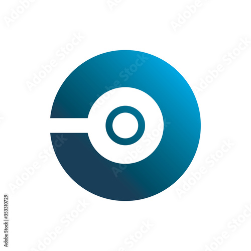blue circle connect digital dot line logo design