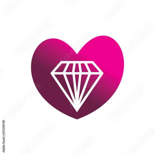 full color hearth diamond logo design