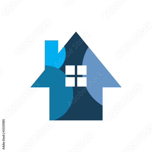 creative full color housing real estate office logo design