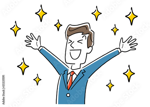 Stock illustration: very pleased businessman
