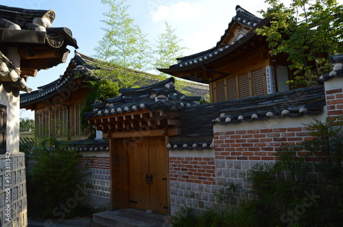 Traditional Korean House on top of Hill in Seoul  Korea