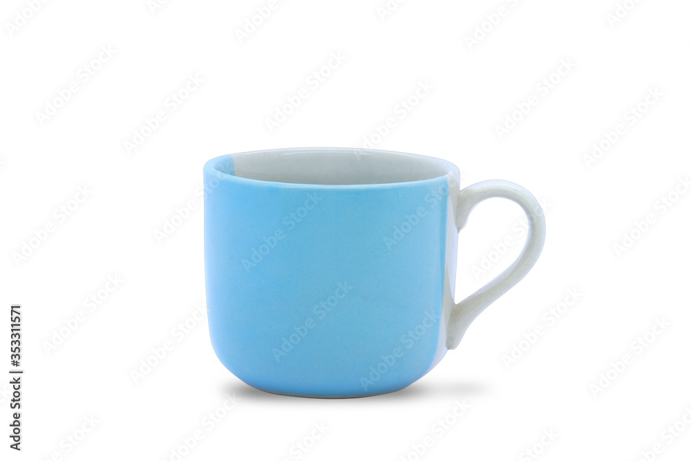 Two tone color ceramic mug  isolated on white