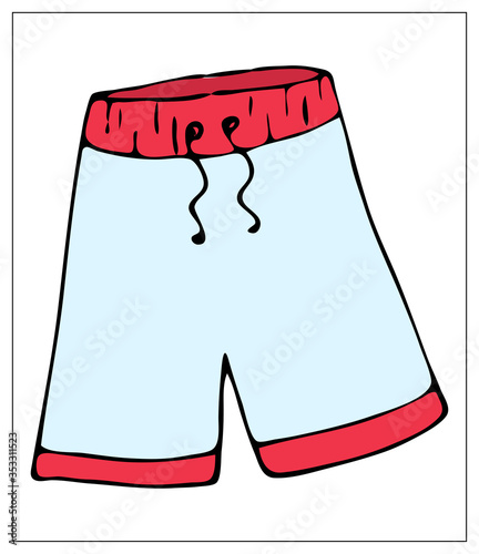 Vector illustration with a basic simple Bermuda Shorts. For web, logo, icon, app, UI. Cartoon style. Casual