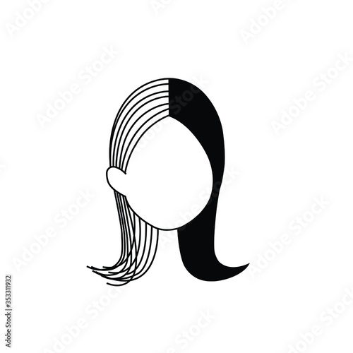 women hair loss icon. Woman serious hair loss problem for health care shampoo and beauty product concept. eps 10