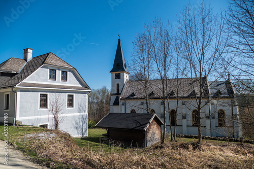 church in zadni zvonkova village in southern bohemia photo