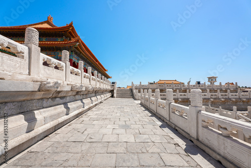 The forbidden city in Beijing China. Chinese cultural symbols.