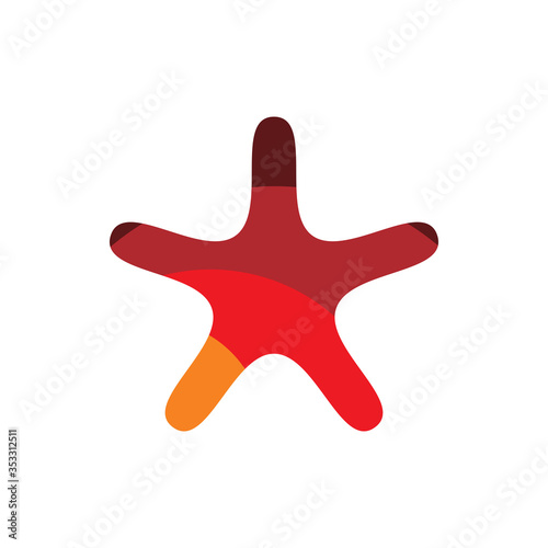 full color starfish logo design
