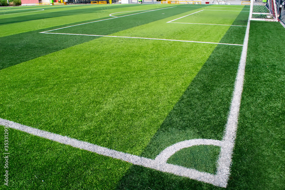 Obraz premium white angle the cornor of football filed