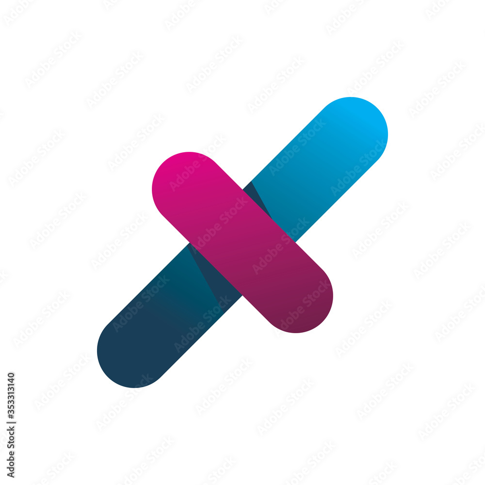full color letter x line logo design full color letter x line logo design