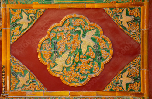 Chinese traditional sculpture pattern in the forbidden city.