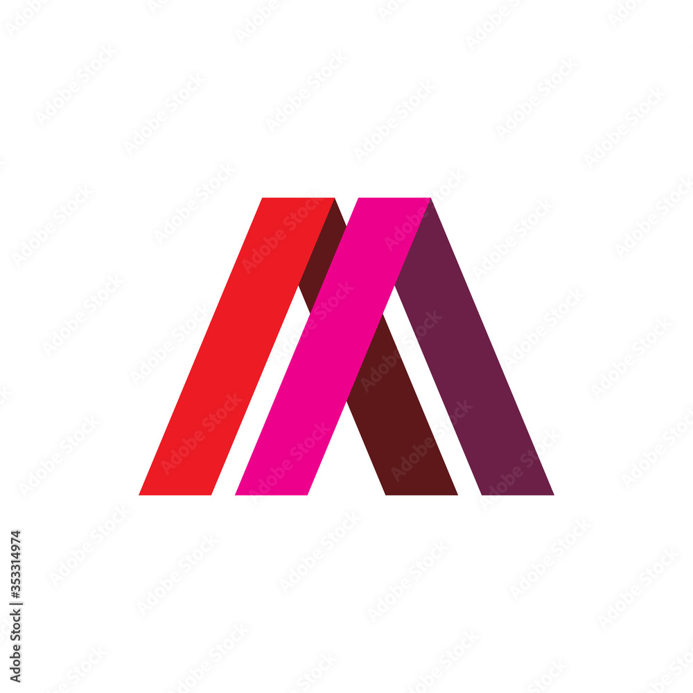 full color letter font a triangle arrow logo design Stock Vector ...
