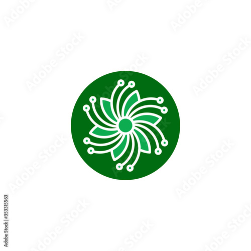 Eco leaf technology design symbol vector illustration