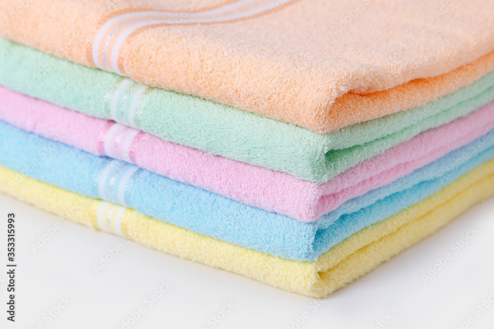 colorful of Stack on white background closeup colorful of Stack on white background closeup