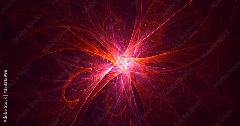 3D rendering abstract red fractal light background 3D rendering abstract red fractal light background
