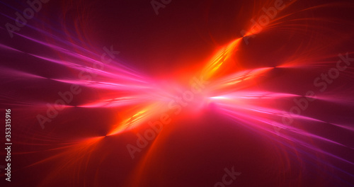 3D rendering abstract red fractal light background