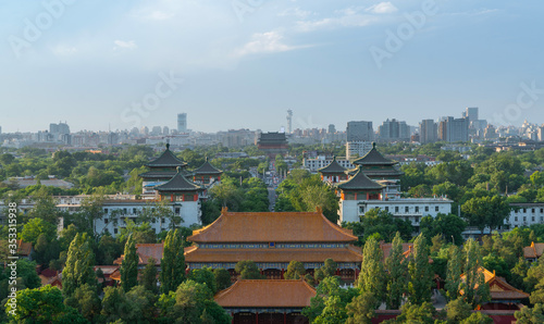 High angle view of beijing city.
