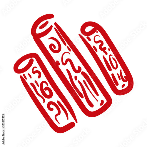 wooden trunks hand draw style icon
