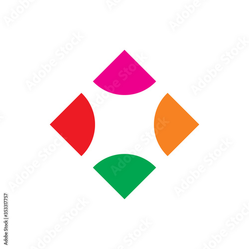 Free Download creative full color diamond circle logo design - GFXLoad