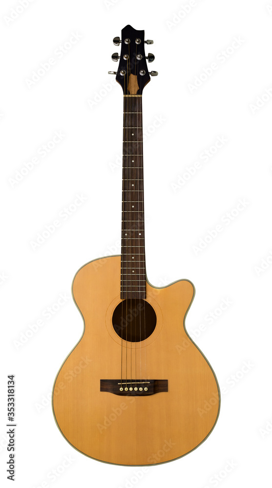 Fototapeta premium Acoustic guitar on a white background