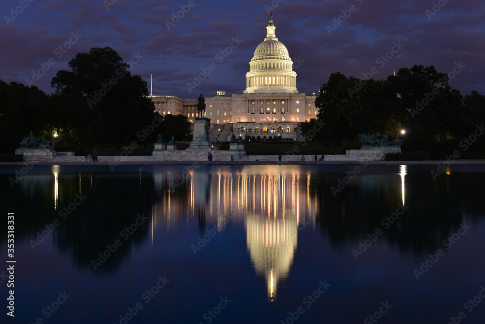 U.S. Capitol Building at night  - Washington D.C. United States of America