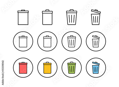 Set of Trash icons. trash can icon. Delete icon vector