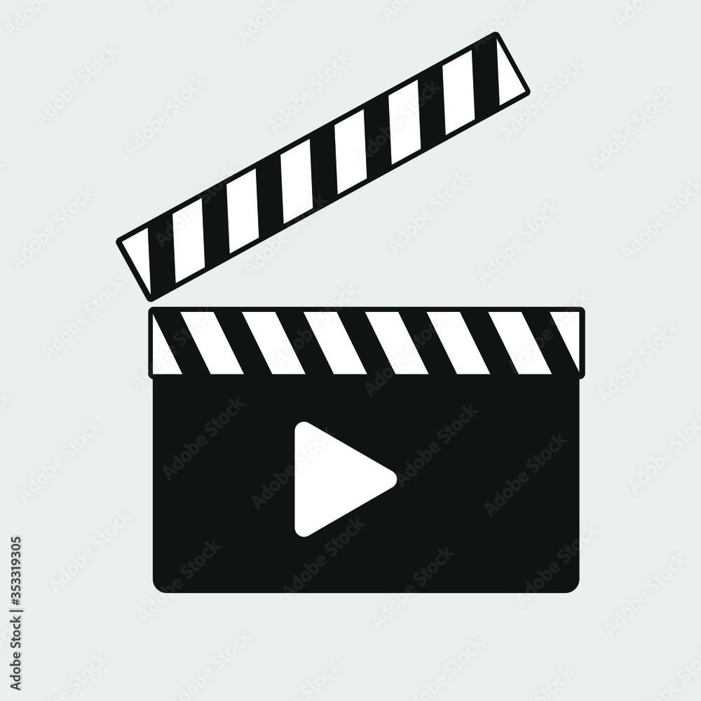 Video File Icon, Film Tape Reel Button Design. Flat Vector Illustration of File with Video or Movie File Document Symbol Isolated