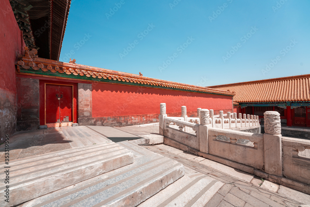 The forbidden city in Beijing China. Chinese cultural symbols.