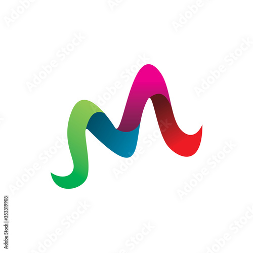 creative full color letter m logo design