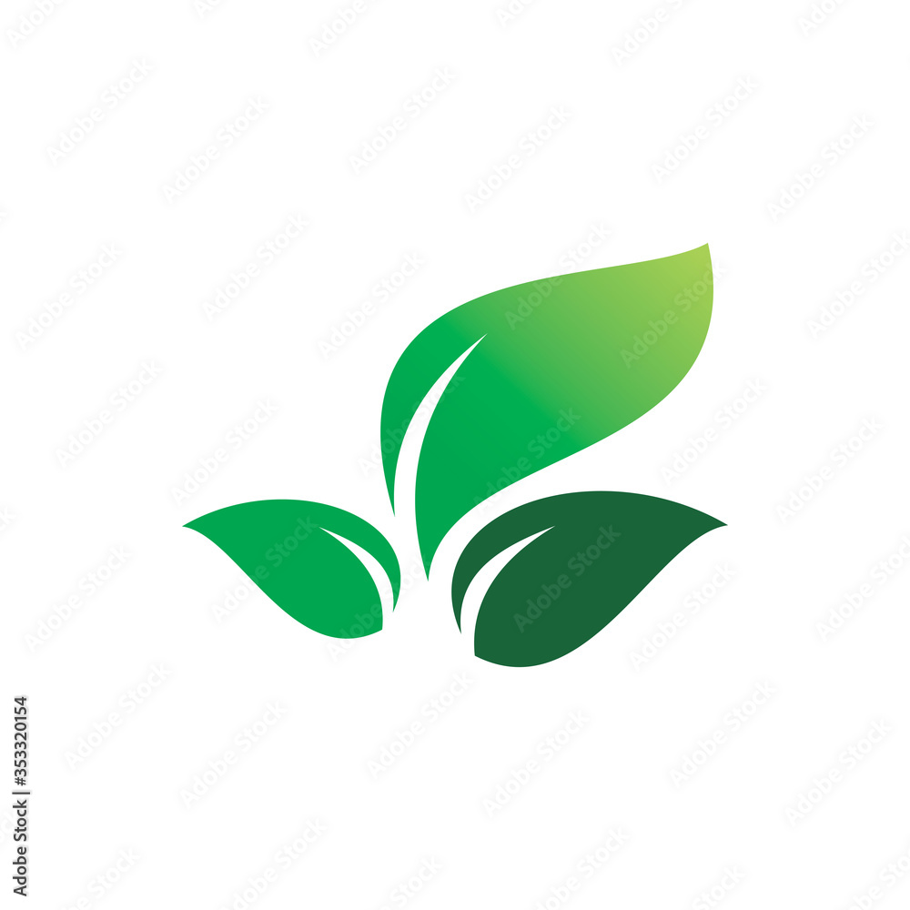 green nature leaf plant group logo design