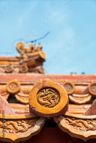 Chinese traditional eaves and watts background.
