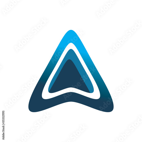 blue triangle arrow aero logo design
