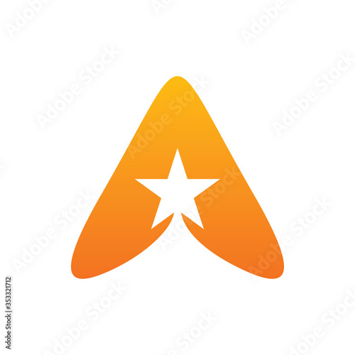 creative arrow triangle pyramid aero star logo design