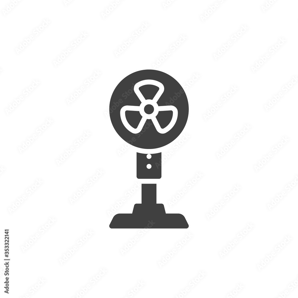 Table Fan vector icon. Air cooling filled flat sign for mobile concept and web design. Ventilator, fan glyph icon. Symbol, logo illustration. Vector graphics Table Fan vector icon. Air cooling filled flat sign for mobile concept and web design. Ventilator, fan glyph icon. Symbol, logo illustration. Vector graphics