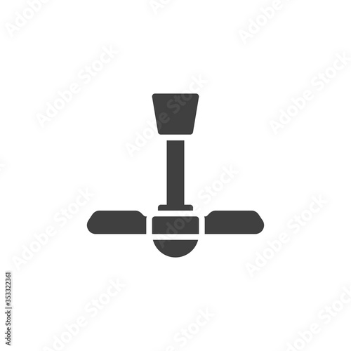 Electric ceiling fan vector icon. filled flat sign for mobile concept and web design. Propeller ceiling ventilator glyph icon. Symbol, logo illustration. Vector graphics