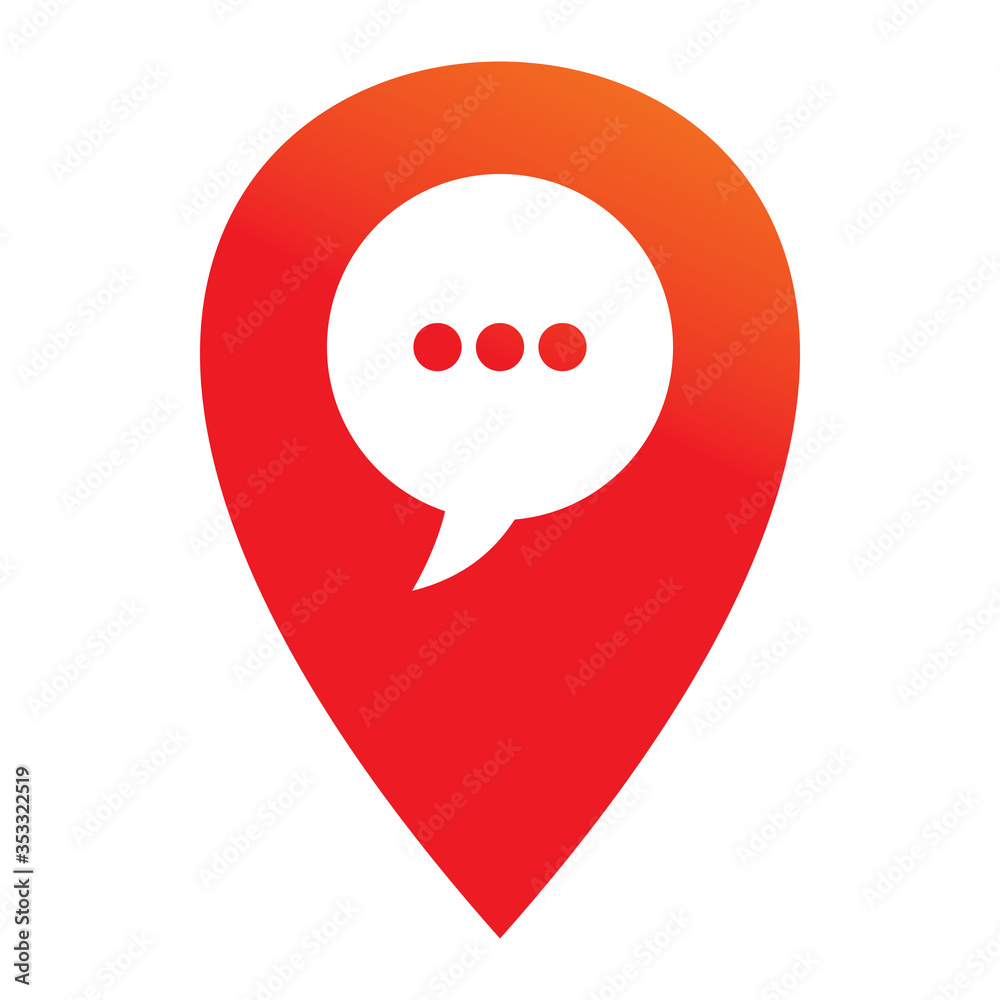 pin map location full color chat logo design pin map location full color chat logo design
