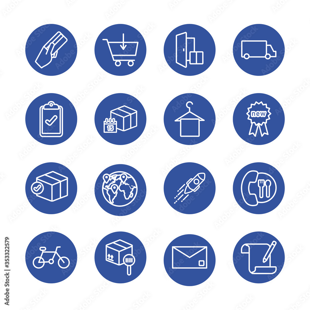 bundle of delivery set icons