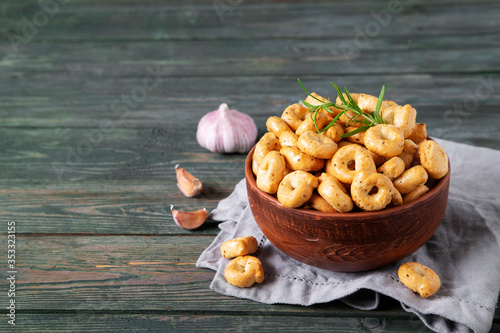  Tarallini and taralli biscuits assortment, rosemary, garlic photo