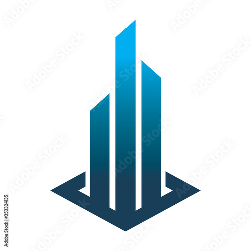 building square business chart logo design