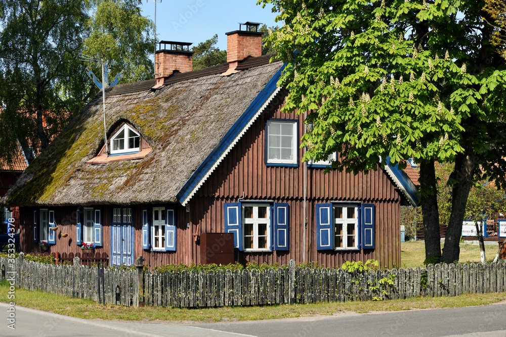 Traditional fishermans house in Pervalka, Lithuania