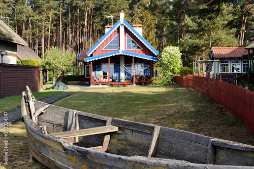 Traditional fishermans house in Preila, Lithuania
