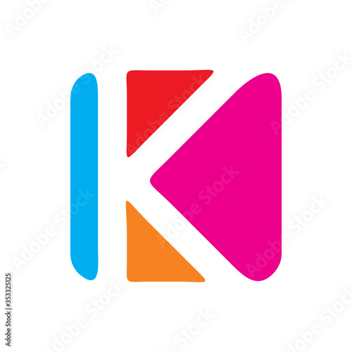 Free Download creative full color letter k logo design - GFXLoad