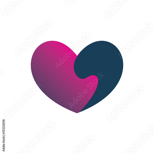 full color hearth love puzzle part logo design photo