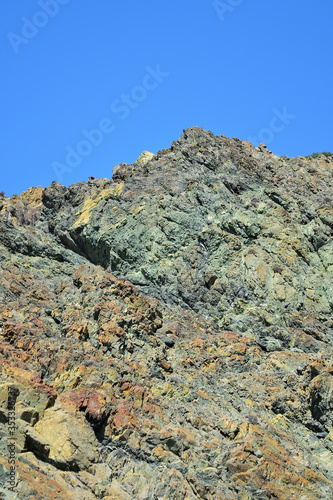 Rocky coast of the sea - granite erosion at Kipos beach, Samothraki island, Greece, Aegean sea photo