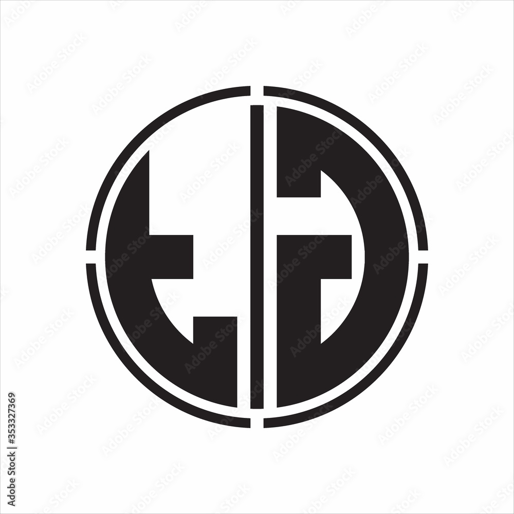 TG Logo initial with circle line cut design template on white background TG Logo initial with circle line cut design template on white background